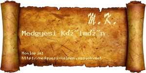 Medgyesi Kálmán névjegykártya